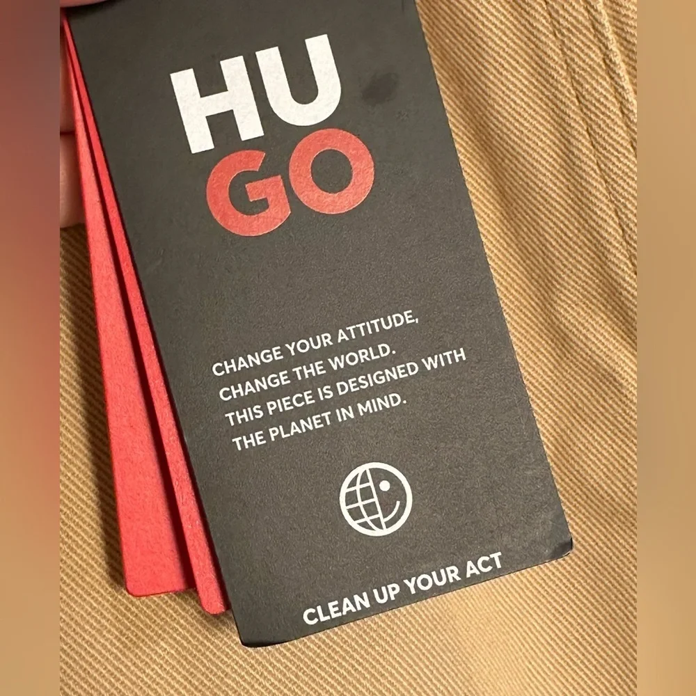 Hugo Boss Men's Khaki Pants 34x32 Flat Front 100% Cotton NWT - Picture 12 of 13